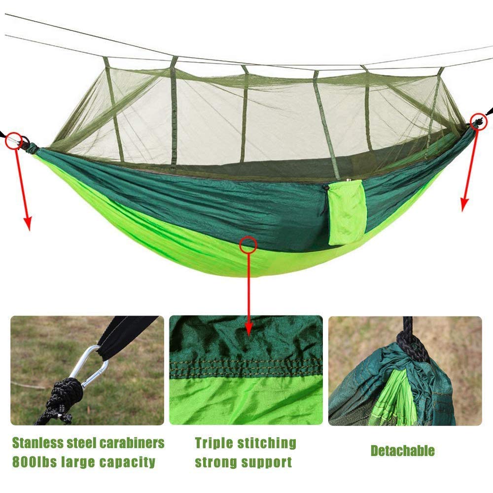 Cheap Goat Tents Camping Hammock with Net Netting Double Tree Hammock Net Lightweight Nylon Portable Hammock for Backpacking Camping Travel Beach   